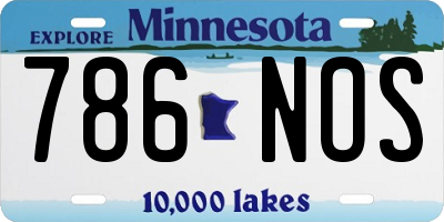MN license plate 786NOS