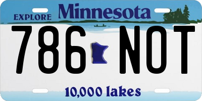 MN license plate 786NOT