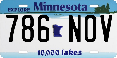 MN license plate 786NOV