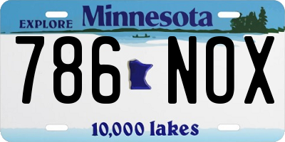 MN license plate 786NOX