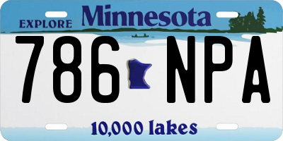 MN license plate 786NPA