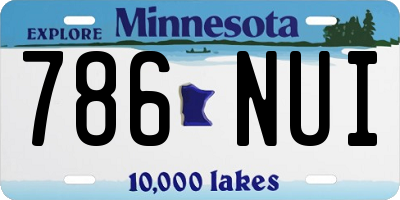 MN license plate 786NUI