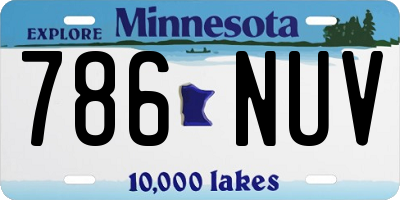 MN license plate 786NUV