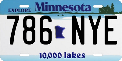 MN license plate 786NYE