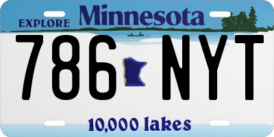 MN license plate 786NYT