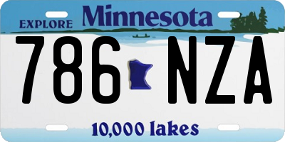 MN license plate 786NZA