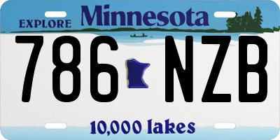 MN license plate 786NZB