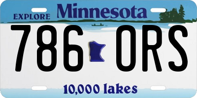 MN license plate 786ORS