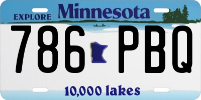 MN license plate 786PBQ