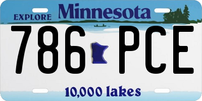 MN license plate 786PCE