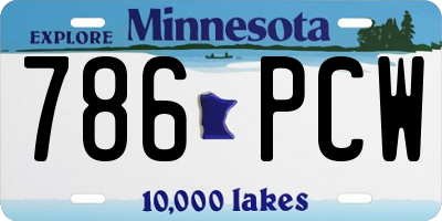 MN license plate 786PCW