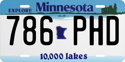 MN license plate 786PHD