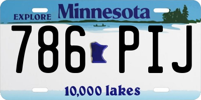 MN license plate 786PIJ