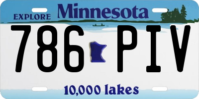 MN license plate 786PIV