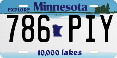 MN license plate 786PIY