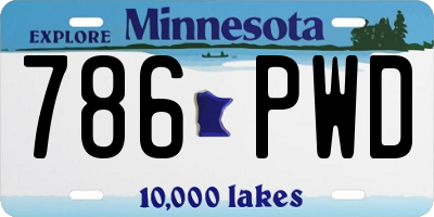 MN license plate 786PWD