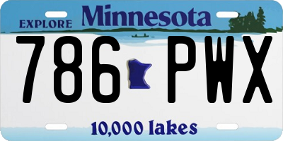 MN license plate 786PWX