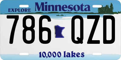 MN license plate 786QZD