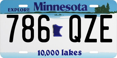 MN license plate 786QZE