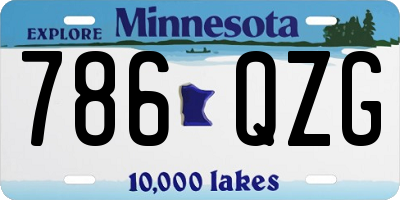 MN license plate 786QZG