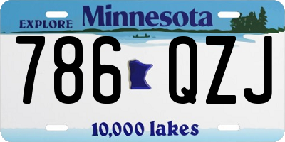 MN license plate 786QZJ