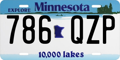 MN license plate 786QZP
