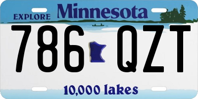 MN license plate 786QZT