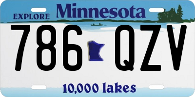 MN license plate 786QZV