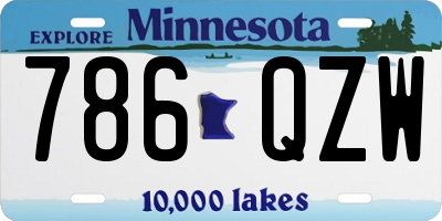 MN license plate 786QZW