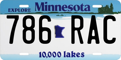 MN license plate 786RAC