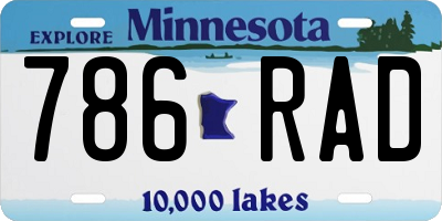 MN license plate 786RAD