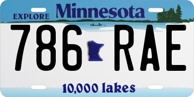MN license plate 786RAE
