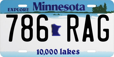 MN license plate 786RAG