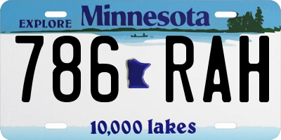 MN license plate 786RAH