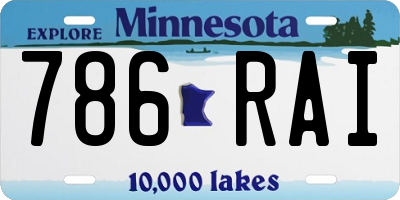 MN license plate 786RAI