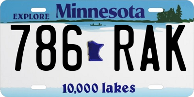 MN license plate 786RAK