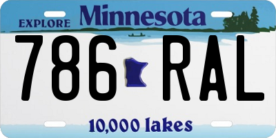 MN license plate 786RAL