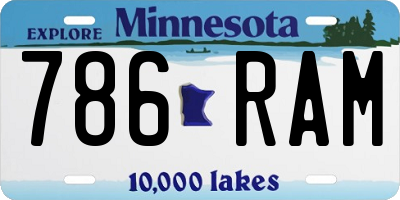 MN license plate 786RAM