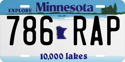MN license plate 786RAP