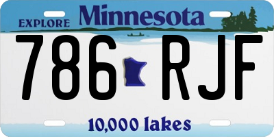 MN license plate 786RJF