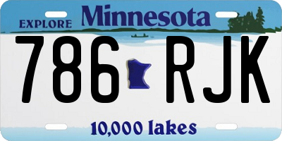 MN license plate 786RJK