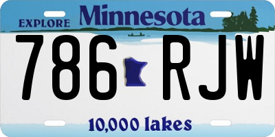 MN license plate 786RJW
