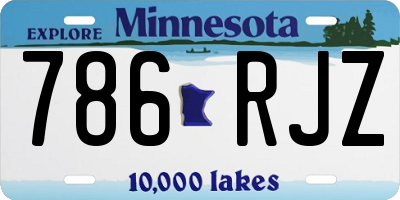MN license plate 786RJZ