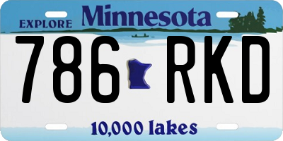 MN license plate 786RKD