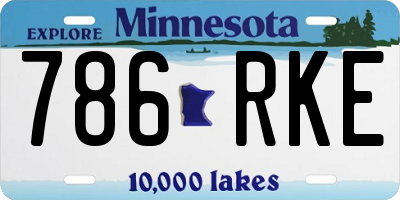 MN license plate 786RKE