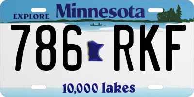 MN license plate 786RKF