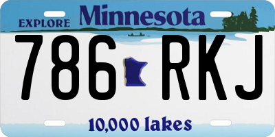 MN license plate 786RKJ