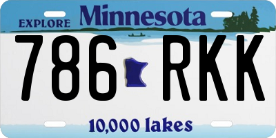 MN license plate 786RKK