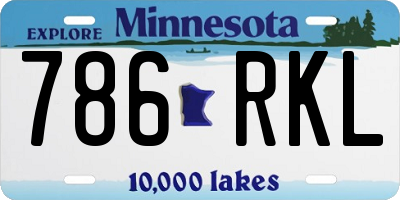 MN license plate 786RKL