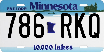 MN license plate 786RKQ